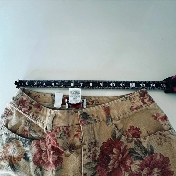 VTG Talbots || Floral Cotton Canvas Pants 8 Petite - Picture 9 of 11